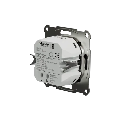 USB розетка тип А+С 3А 45Вт, антрацит, EPH2700471 Schneider Electric Asfora