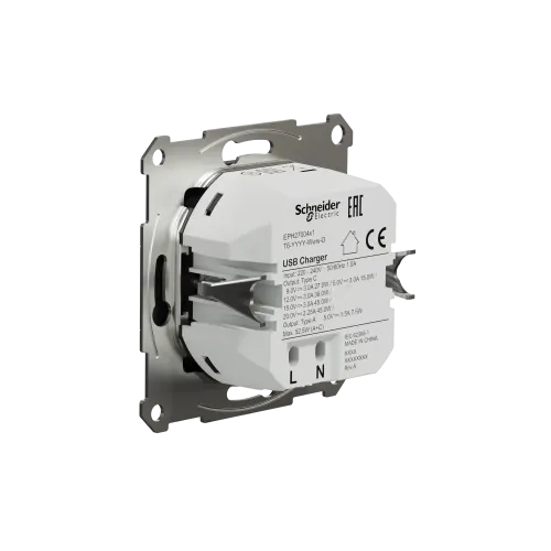 USB розетка тип А+С 3А 45Вт, антрацит, EPH2700471 Schneider Electric Asfora