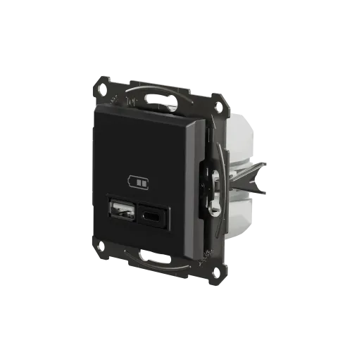 USB розетка тип А+С 3А 45Вт, антрацит, EPH2700471 Schneider Electric Asfora