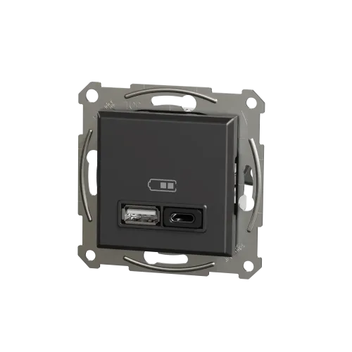 USB розетка тип А+С 3А 45Вт, антрацит, EPH2700471 Schneider Electric Asfora