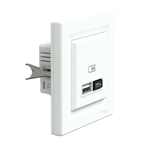 USB розетка тип А+С, 21 Вт, белый, EPH2700521 Schneider Electric Asfora