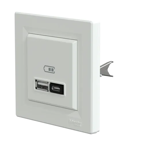 USB розетка тип А+С, 21 Вт, белый, EPH2700521 Schneider Electric Asfora