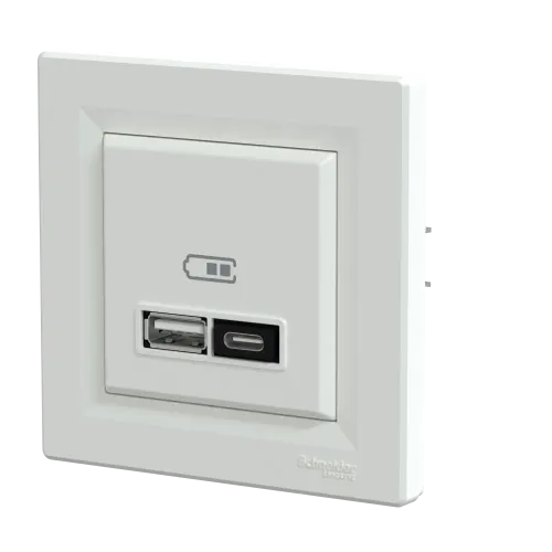 USB розетка тип А+С, 21 Вт, белый, EPH2700521 Schneider Electric Asfora