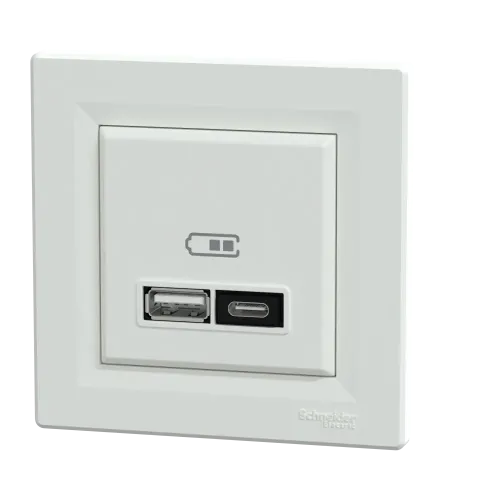 USB розетка тип А+С, 21 Вт, белый, EPH2700521 Schneider Electric Asfora