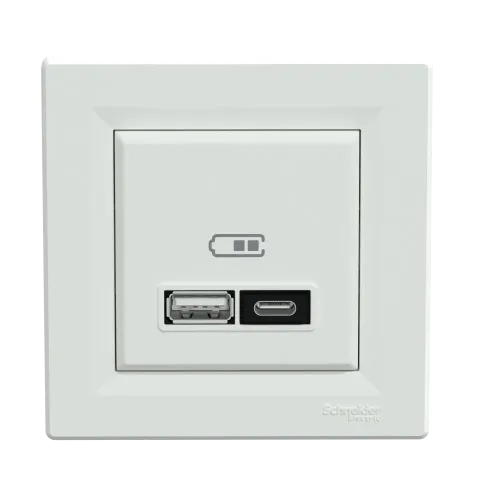 USB розетка тип А+С, 21 Вт, белый, EPH2700521 Schneider Electric Asfora