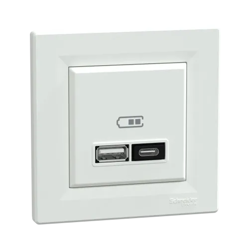 USB розетка тип А+С, 21 Вт, белый, EPH2700521 Schneider Electric Asfora