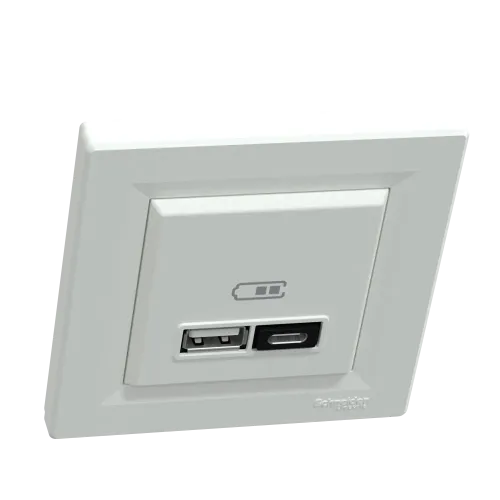 USB розетка тип А+С, 21 Вт, белый, EPH2700521 Schneider Electric Asfora