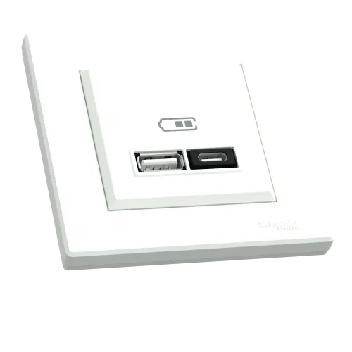 USB розетка тип А+С, 21 Вт, белый, EPH2700521 Schneider Electric Asfora