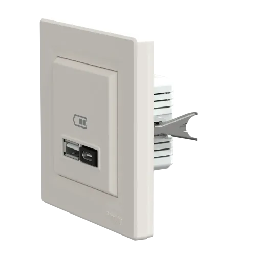 USB розетка тип А+С, 21 Вт, кремовий, EPH2700523 Schneider Electric Asfora