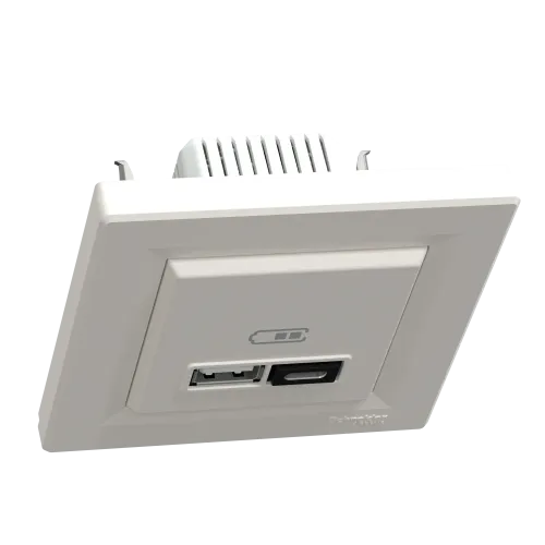 USB розетка тип А+С, 21 Вт, кремовий, EPH2700523 Schneider Electric Asfora