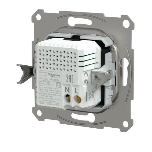 USB розетка тип А+С, 21 Вт, алюминий, EPH2700561 Schneider Electric Asfora