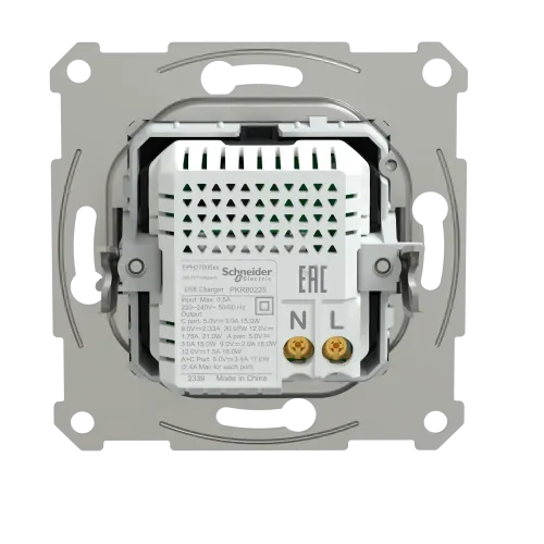 USB розетка тип А+С, 21 Вт, алюминий, EPH2700561 Schneider Electric Asfora
