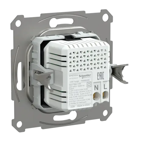 USB розетка тип А+С, 21 Вт, алюминий, EPH2700561 Schneider Electric Asfora