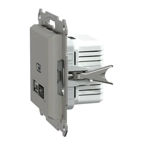 USB розетка тип А+С, 21 Вт, алюминий, EPH2700561 Schneider Electric Asfora