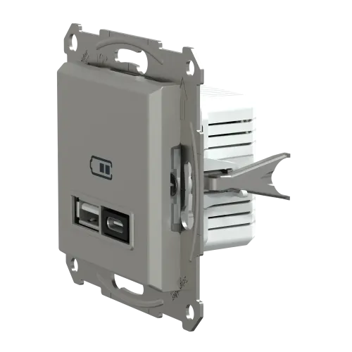 USB розетка тип А+С, 21 Вт, алюминий, EPH2700561 Schneider Electric Asfora
