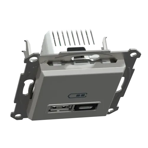 USB розетка тип А+С, 21 Вт, алюминий, EPH2700561 Schneider Electric Asfora