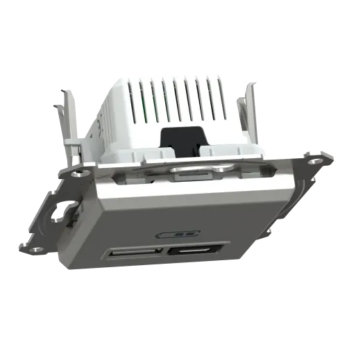 USB розетка тип А+С, 21 Вт, алюминий, EPH2700561 Schneider Electric Asfora