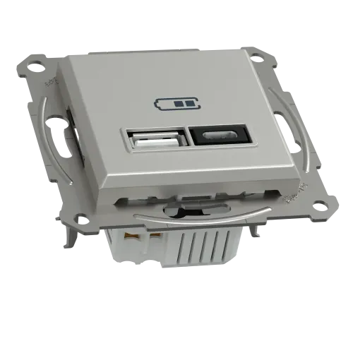 USB розетка тип А+С, 21 Вт, алюминий, EPH2700561 Schneider Electric Asfora