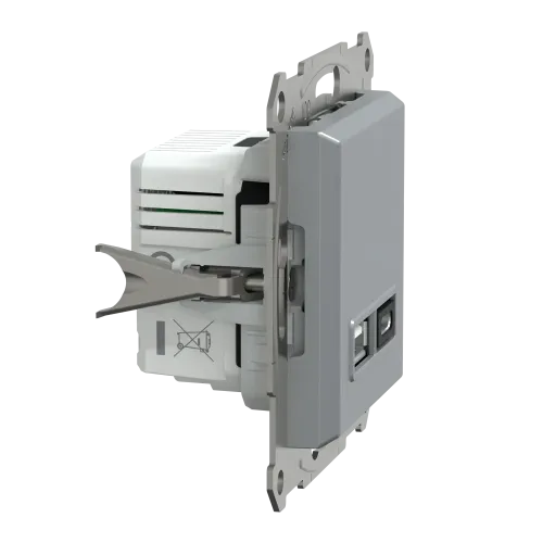 USB розетка тип А+С, 21 Вт, сталь, EPH2700562 Schneider Electric Asfora