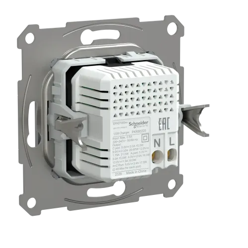 USB розетка тип А+С, 21 Вт, сталь, EPH2700562 Schneider Electric Asfora