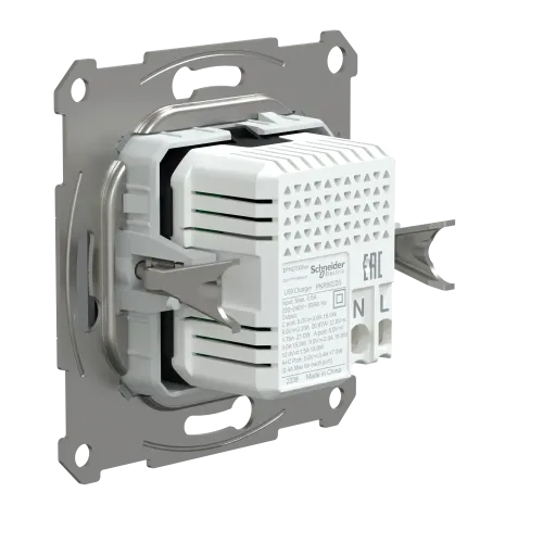 USB розетка тип А+С, 21 Вт, сталь, EPH2700562 Schneider Electric Asfora