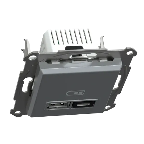 USB розетка тип А+С, 21 Вт, сталь, EPH2700562 Schneider Electric Asfora