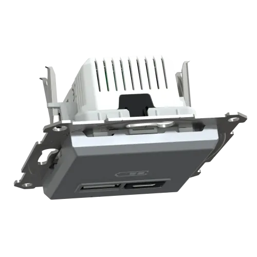 USB розетка тип А+С, 21 Вт, сталь, EPH2700562 Schneider Electric Asfora