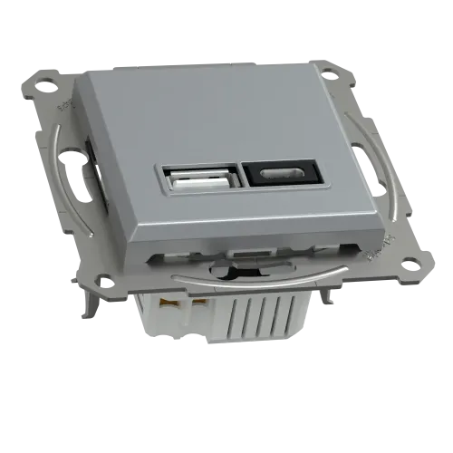 USB розетка тип А+С, 21 Вт, сталь, EPH2700562 Schneider Electric Asfora