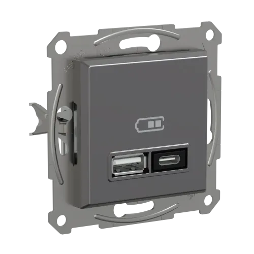 USB розетка тип А+С, 21 Вт, антрацит, EPH2700571 Schneider Electric Asfora