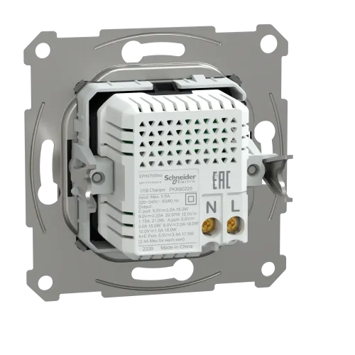 USB розетка тип А+С, 21 Вт, антрацит, EPH2700571 Schneider Electric Asfora