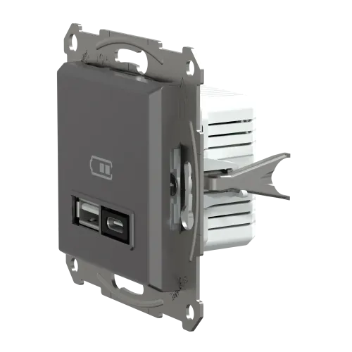 USB розетка тип А+С, 21 Вт, антрацит, EPH2700571 Schneider Electric Asfora