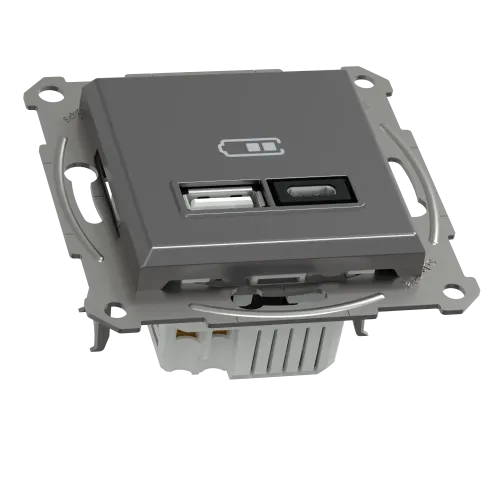 USB розетка тип А+С, 21 Вт, антрацит, EPH2700571 Schneider Electric Asfora