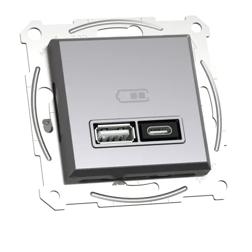 USB розетка тип А+С, 21 Вт, антрацит, EPH2700571 Schneider Electric Asfora