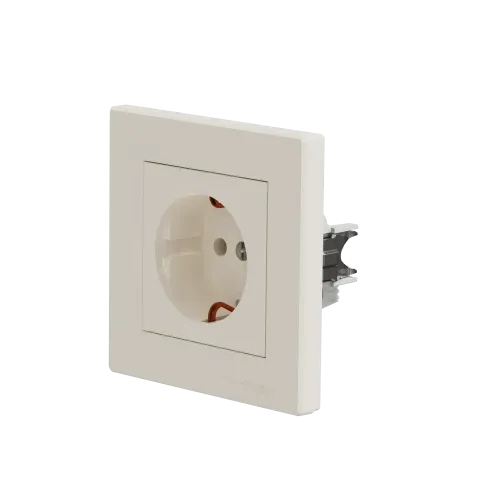 Розетка с заземлением, кремовый, EPH2900123 Schneider Asfora