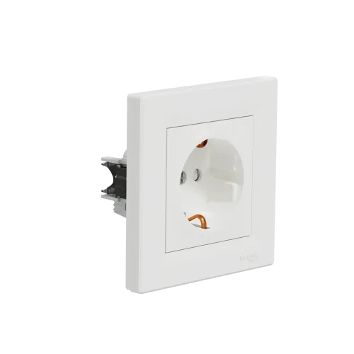 Розетка с заземлением и защитными шторками, белый, EPH2900221 Schneider Asfora