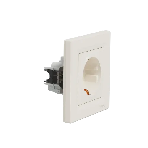 Розетка с заземлением и защитными шторками, кремовый, EPH2900223 Schneider Asfora