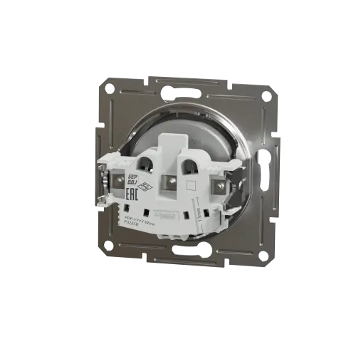 Розетка без заземлення, алюміній, EPH3000161 Asfora Schneider