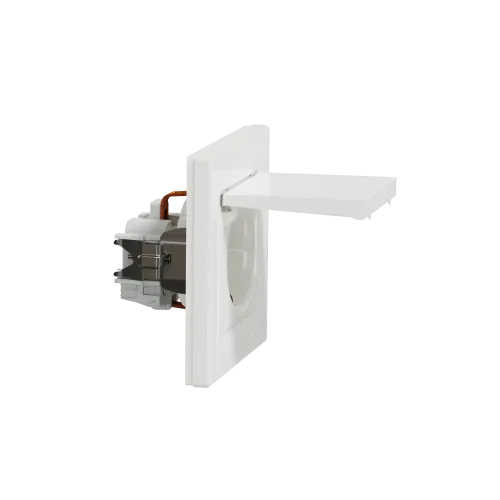 Розетка с заземлением и крышкой, белый, EPH3100121 Schneider Asfora