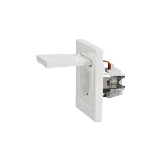 Розетка с заземлением и крышкой, белый, EPH3100121 Schneider Asfora