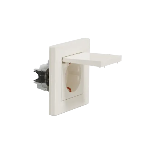Розетка с заземлением и крышкой, кремовый, EPH3100123 Schneider Asfora