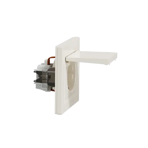 Розетка с заземлением и крышкой, кремовый, EPH3100123 Schneider Asfora