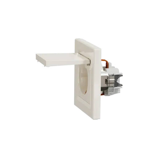Розетка с заземлением и крышкой, кремовый, EPH3100123 Schneider Asfora