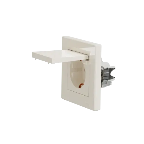 Розетка с заземлением и крышкой, кремовый, EPH3100123 Schneider Asfora