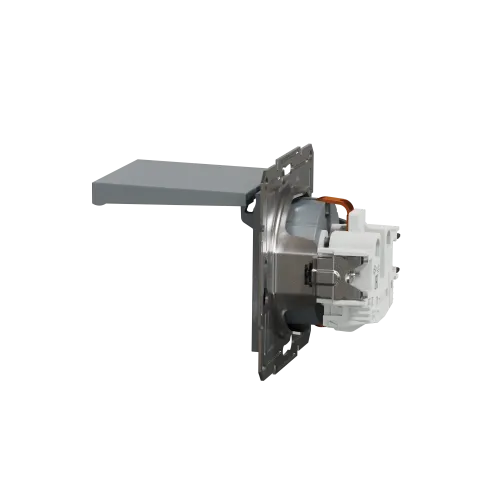 Розетка с заземлением и крышкой, сталь, EPH3100162 Asfora Schneider