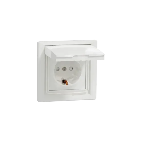 Розетка вологозахищена IP44 із заземленням, білий, EPH3100321 Schneider Asfora