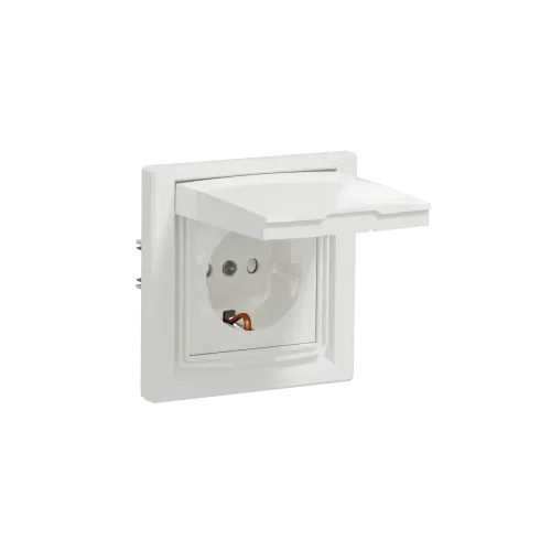Розетка вологозахищена IP44 із заземленням, білий, EPH3100321 Schneider Asfora