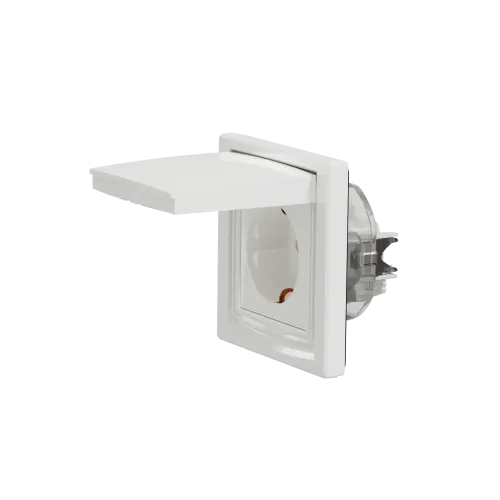 Розетка вологозахищена IP44 із заземленням, білий, EPH3100321 Schneider Asfora
