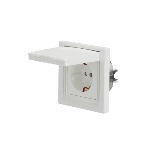 Розетка вологозахищена IP44 із заземленням, білий, EPH3100321 Schneider Asfora