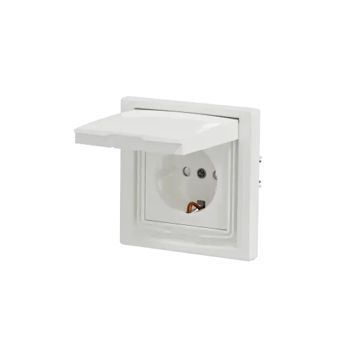 Розетка вологозахищена IP44 із заземленням, білий, EPH3100321 Schneider Asfora