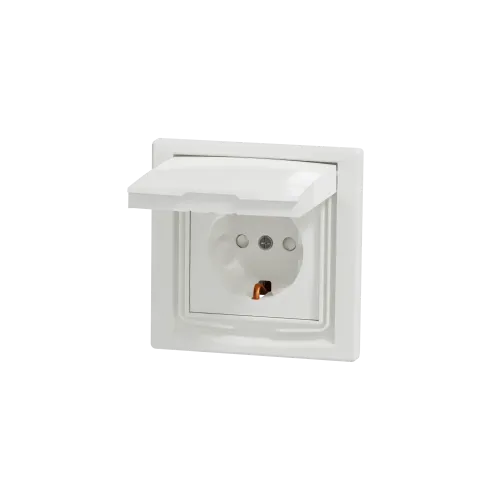 Розетка вологозахищена IP44 із заземленням, білий, EPH3100321 Schneider Asfora